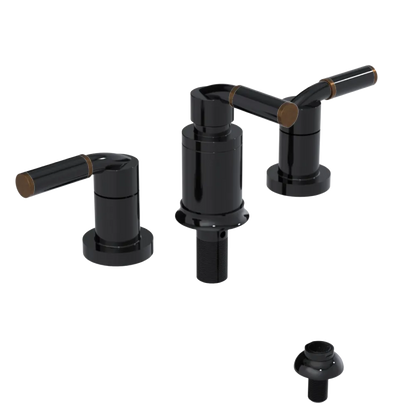 Rubinet Bidet Fitting with Spray, Diverter, and Vacuum Breaker (less drain) Black