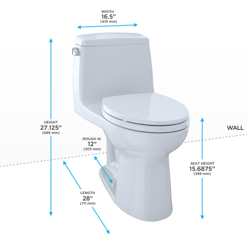 Toto UltraMax® Toilet, 1.6 GPF with CEFIONTECT® Standard Height Elongated