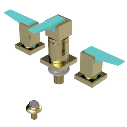 Rubinet Bidet Fitting with Spray, Diverter, and Vacuum Breaker (less drain) Gold