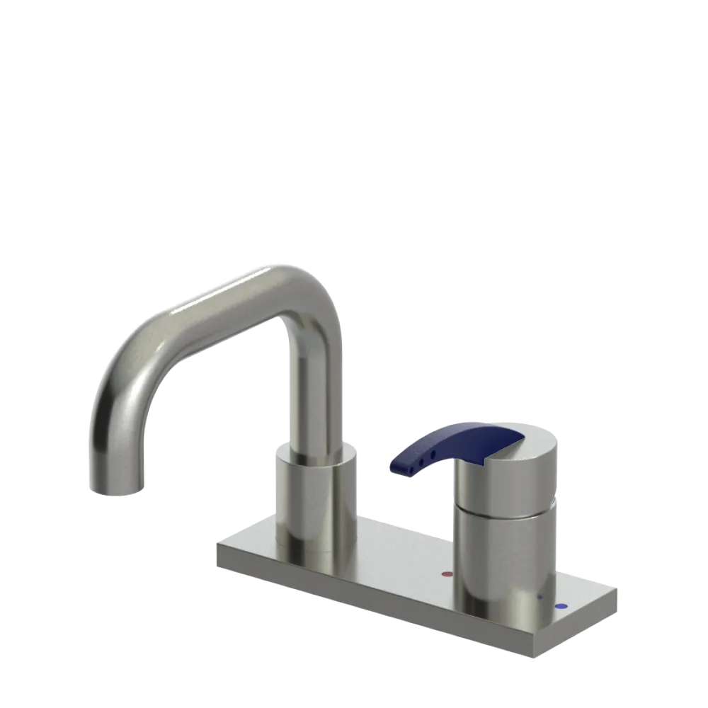 Rubinet 4" Centre Single Control Lav. Set. with Genesis spout (less drain) Satin Nickel