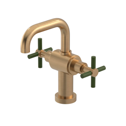Rubinet Single Hole Dual Handle Lav. Set. (less drain) Satin Gold