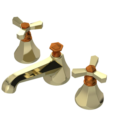 Rubinet Widespread Lav. Set. (less drain) Gold