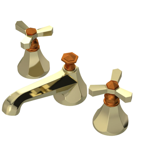 Rubinet Widespread Lav. Set. (less drain) Gold