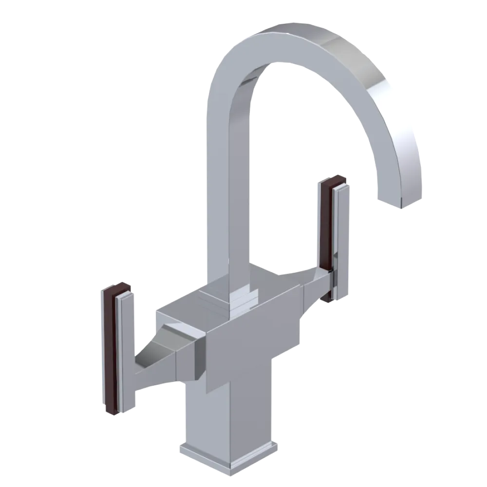 Rubinet Single Hole Dual Handle Lav. Set. (less drain) Chrome