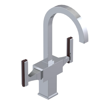 Rubinet Single Hole Dual Handle Lav. Set. (less drain) Chrome