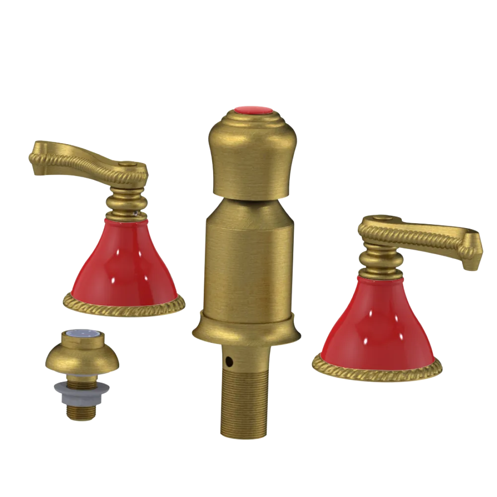 Rubinet Bidet Fitting with Spray, Diverter, and Vacum Breaker (Less Drain) Antique Brass Matt