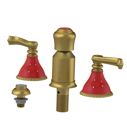 Rubinet Bidet Fitting with Spray, Diverter, and Vacum Breaker (Less Drain) Antique Brass Matt