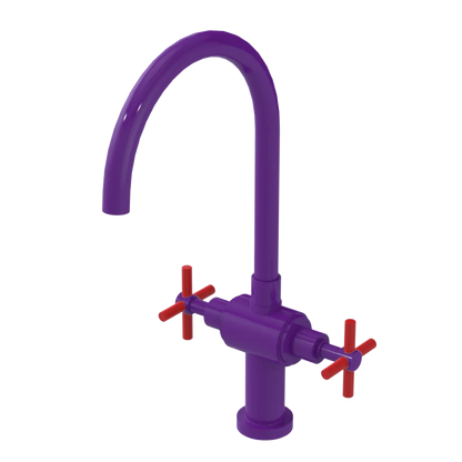 Rubinet Two Handle Single Hole Kitchen Set with LaSalle Spout Purple Haze