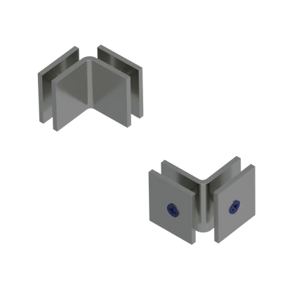 Rubinet 90 Glass to Glass Open Face Satin Nickel