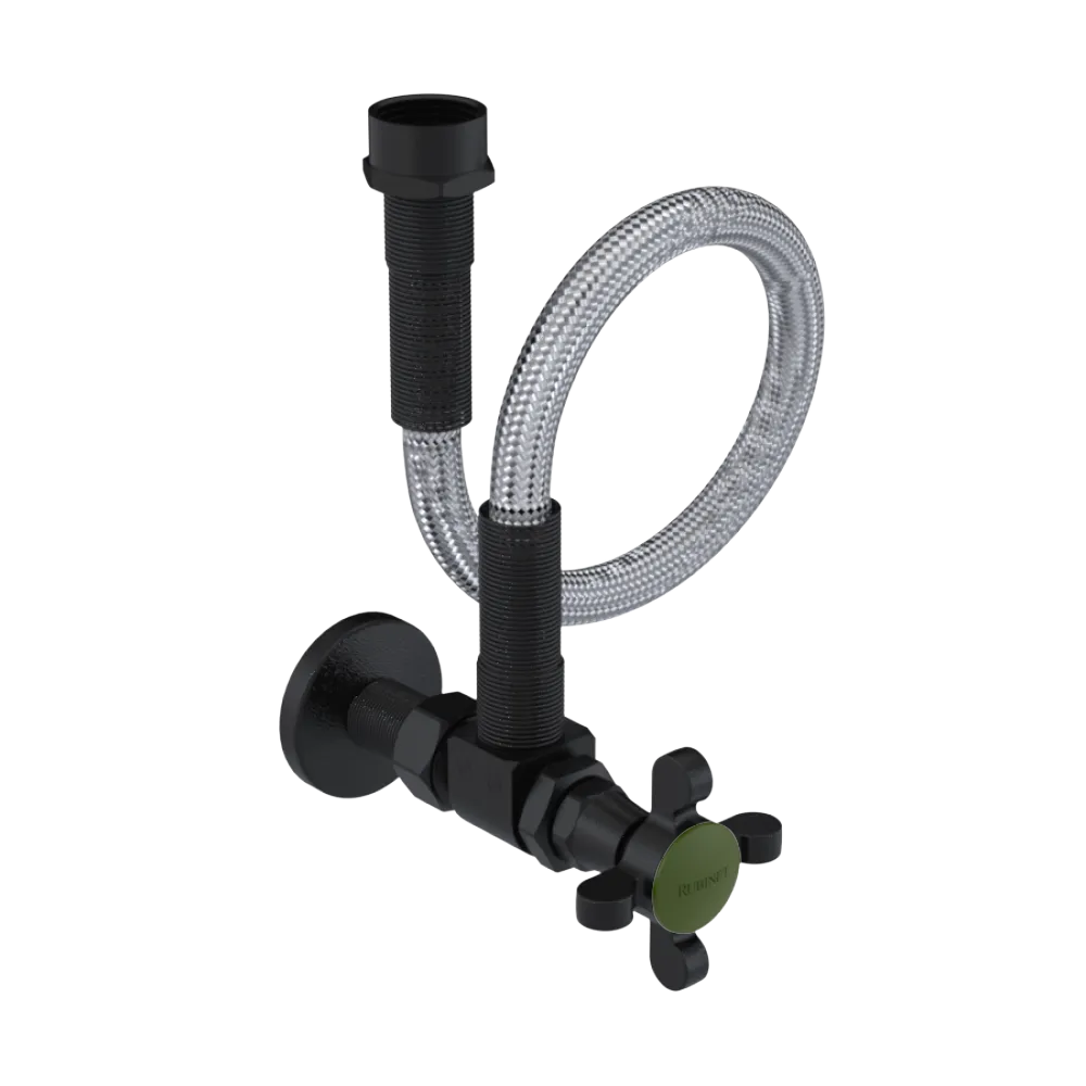 Rubinet Exposed Supply Kit (classic) x2 Matt Black