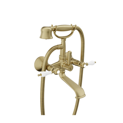 Baril Wall-mounted tub faucet with hand shower