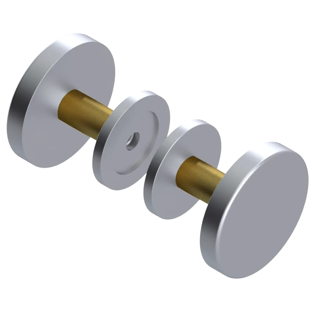 Rubinet Shower Door Knob (set) Satin Chrome