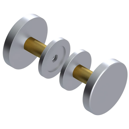 Rubinet Shower Door Knob (set) Satin Chrome