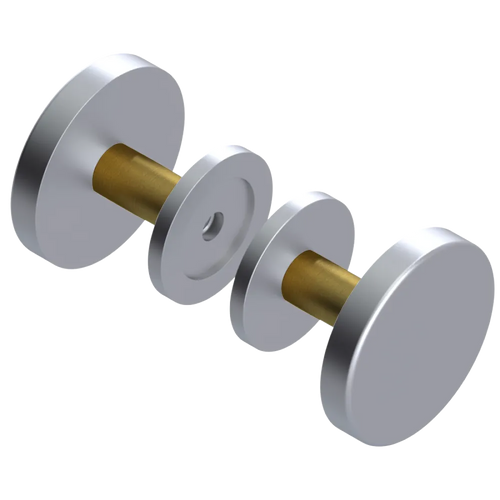 Rubinet Shower Door Knob (set) Satin Chrome