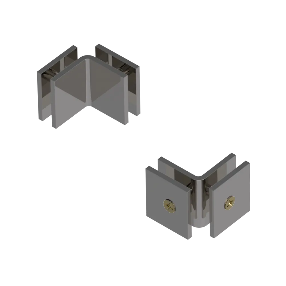 Rubinet 90 Glass to Glass Open Face Polished Nickel