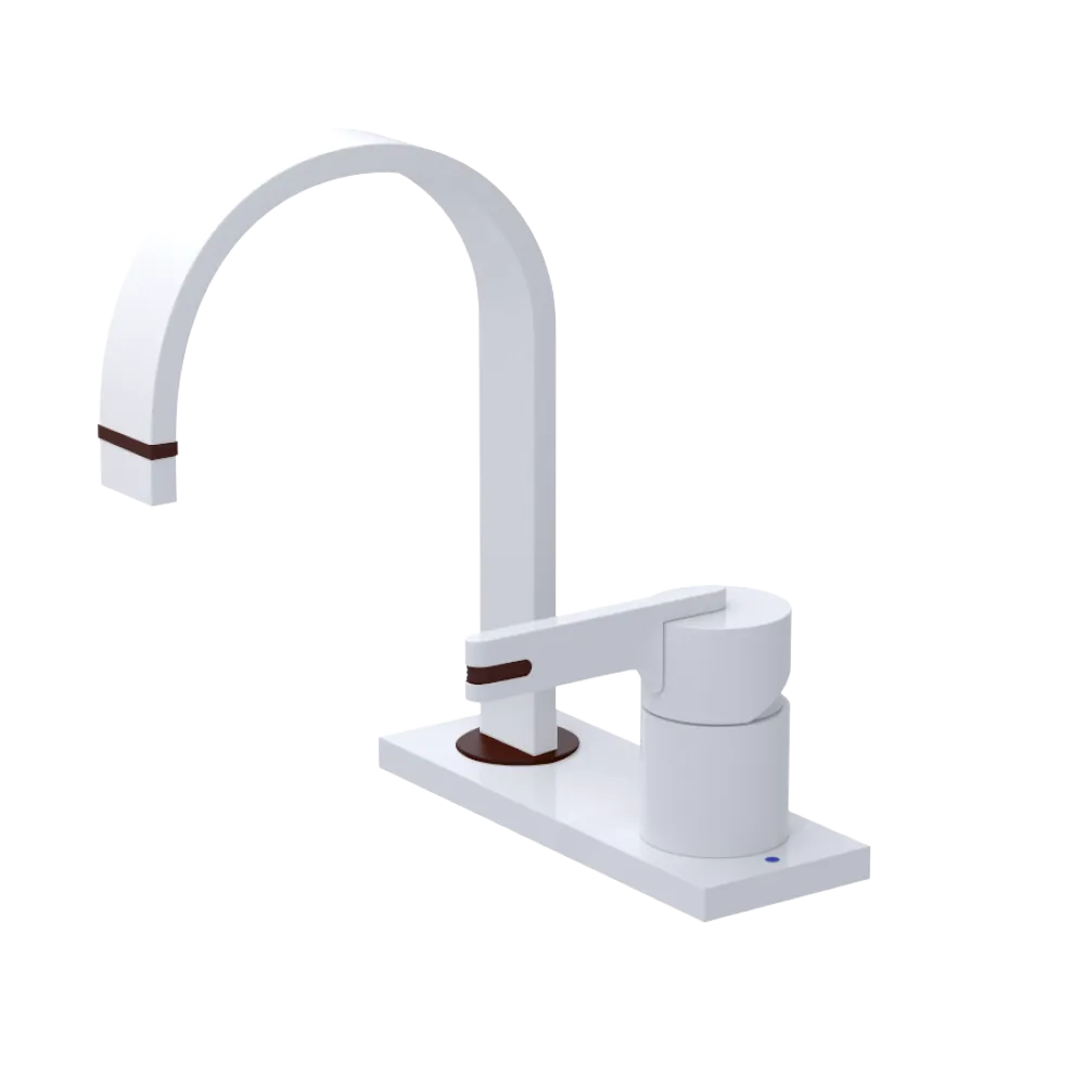 Rubinet 4" Centre Single Control Lav. Set (less drain) White