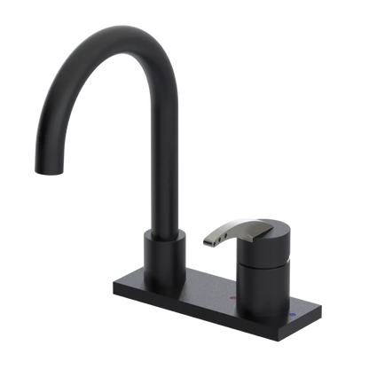 Rubinet 4" Centre Single Control Lav. Set. (less drain) Matt Black