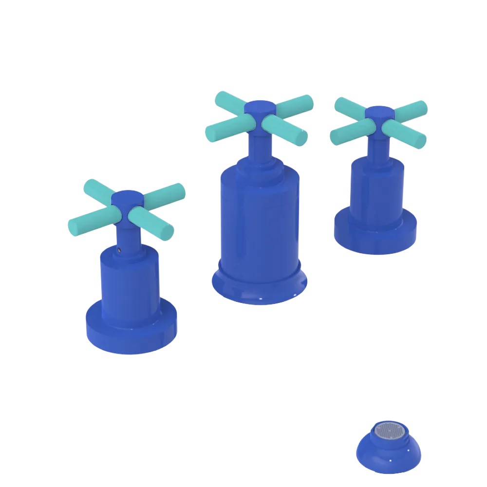 Rubinet Bidet Fitting with Spray, Diverter, and Vacuum Breaker (less drain) Blu Jean