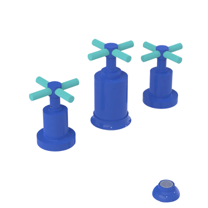 Rubinet Bidet Fitting with Spray, Diverter, and Vacuum Breaker (less drain) Blu Jean