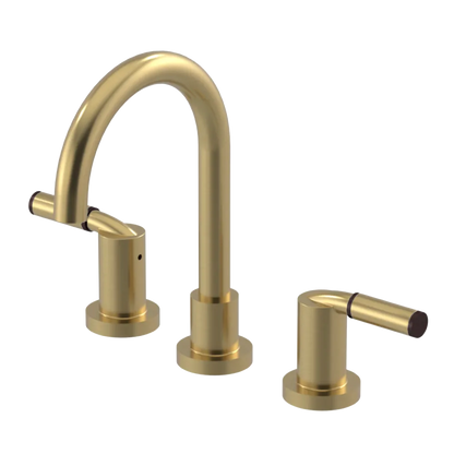 Rubinet Widespread Lav set (less drain) Satin Brass