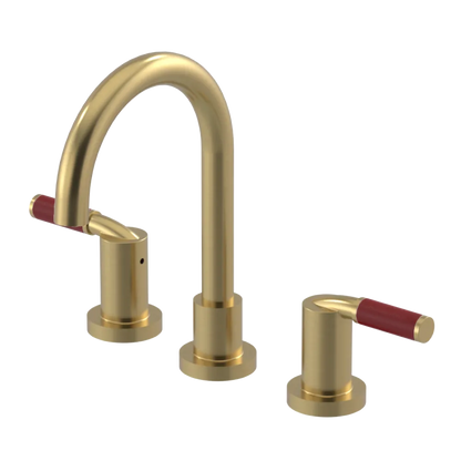 Rubinet Widespread Lav set (less drain) Satin Brass