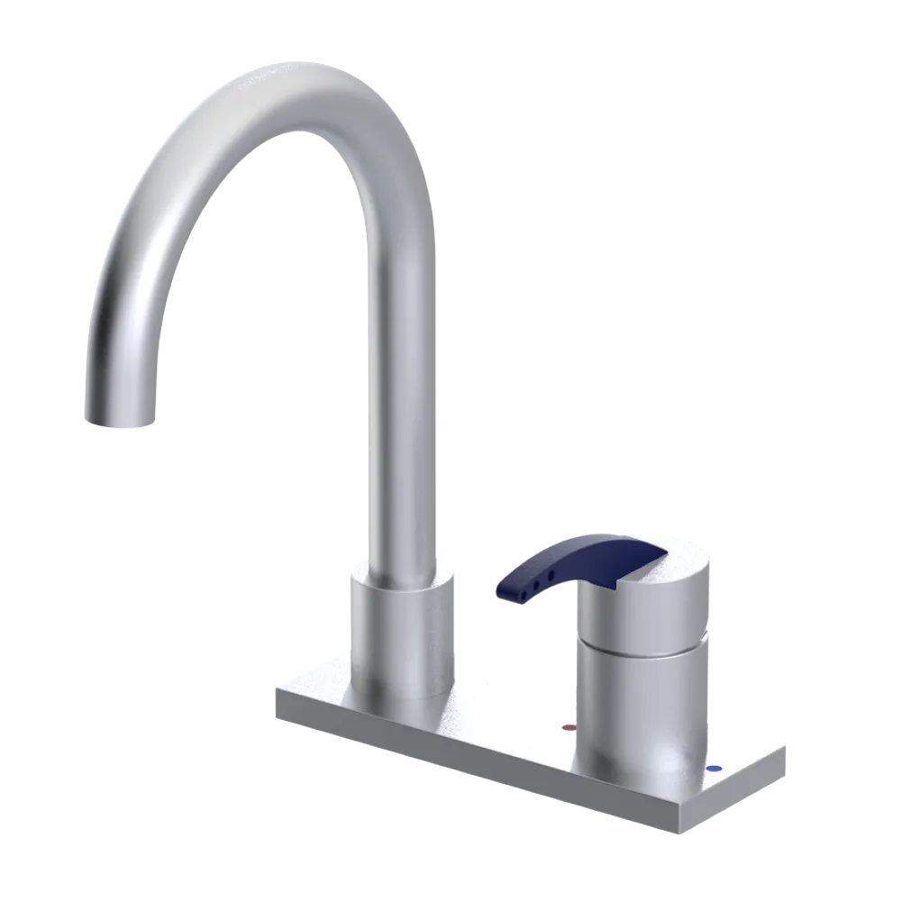 Rubinet 4" Centre Single Control Lav. Set. (less drain) Satin Chrome