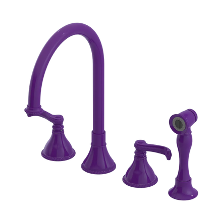 Rubinet Widespread Kitchen Set with Hand Spray Purple Haze
