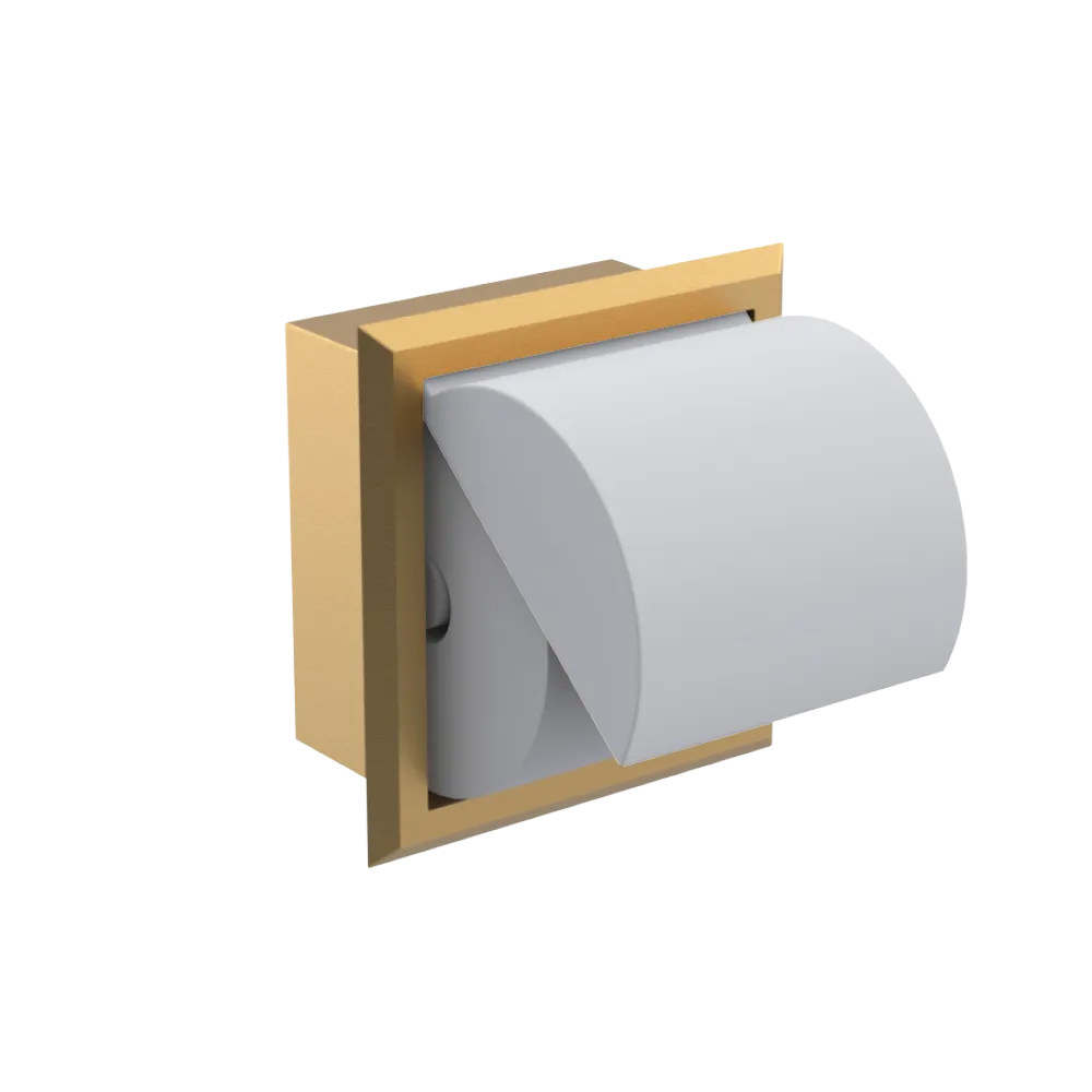 Rubinet RECESSED TOILET PAPER HOLDER Satin Gold