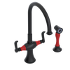 Rubinet Two Handle Single Hole Kitchen Set with Hand Spray Matt Black