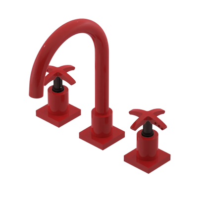 Rubinet Widespread Lav. Set. (less drain) Red