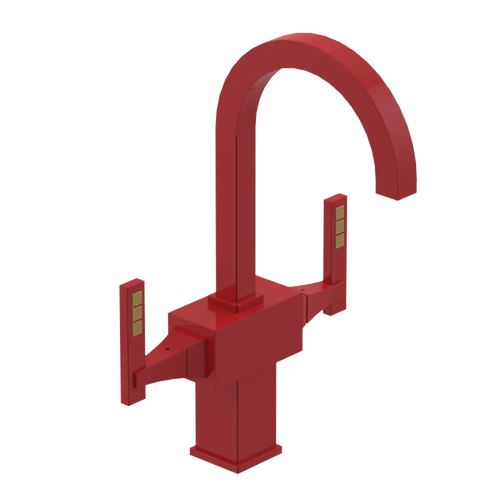 Rubinet Single Hole Dual Handle Lav. Set. (less drain) Red