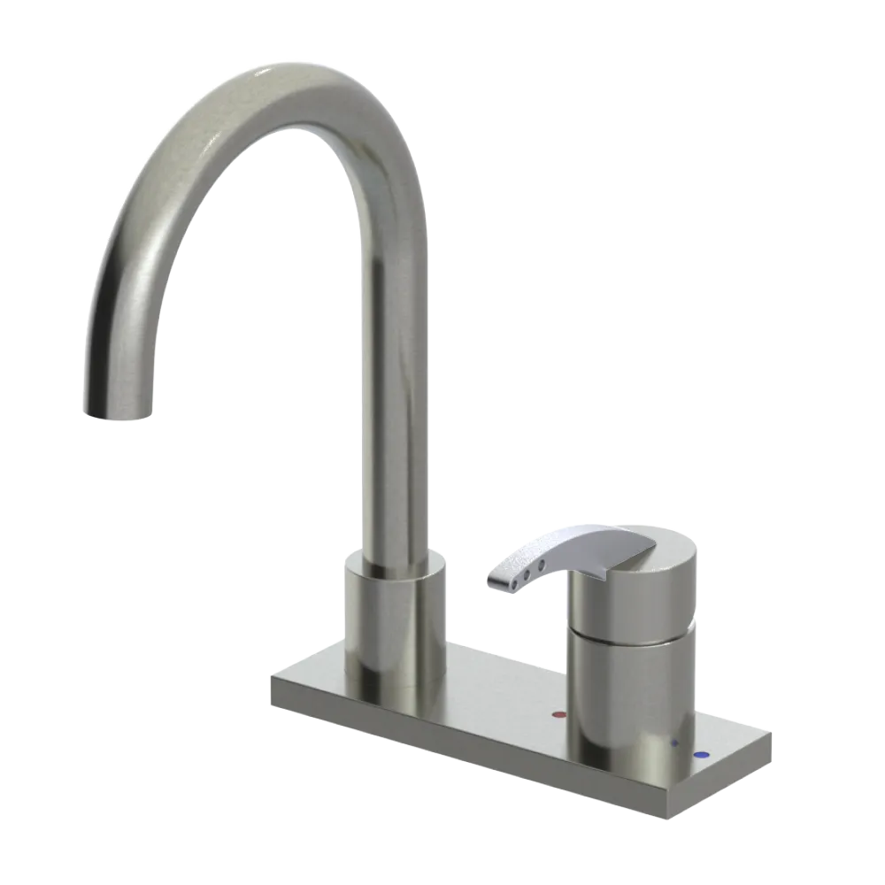 Rubinet 4" Centre Single Control Lav. Set. (less drain) Satin Nickel