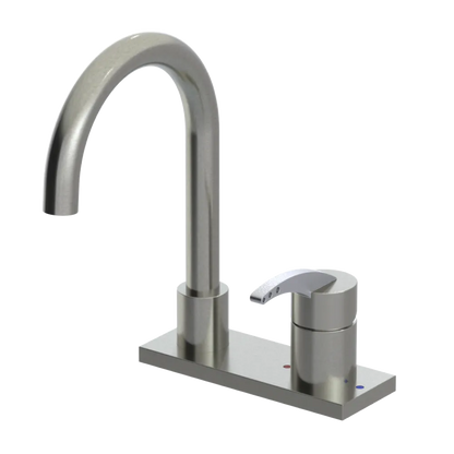 Rubinet 4" Centre Single Control Lav. Set. (less drain) Satin Nickel