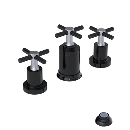 Rubinet Bidet Fitting with Spray, Diverter, and Vacuum Breaker (less drain) Black
