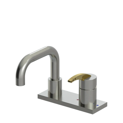Rubinet 4" Centre Single Control Lav. Set. with Genesis spout (less drain) Satin Nickel