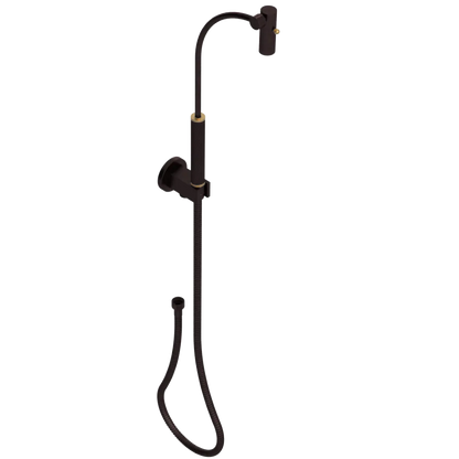 Rubinet Hand Held Shower Bidet with Extended Reach & Dual Function Spray Including Wall Bracket with Supply & Hose (Round) Oil Rubbed Bronze