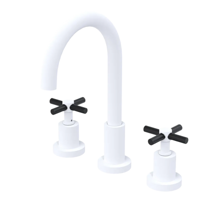 Rubinet Widespread Kitchen Set with LaSalle Spout Matt White