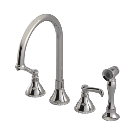 Rubinet Widespread Kitchen Set with Hand Spray Polished Nickel