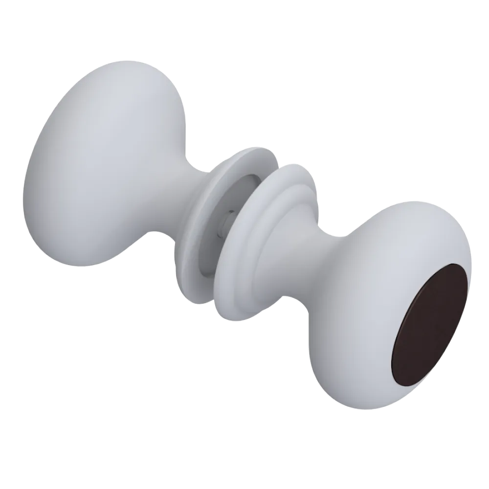 Rubinet Shower Door Knob (set) Matt White