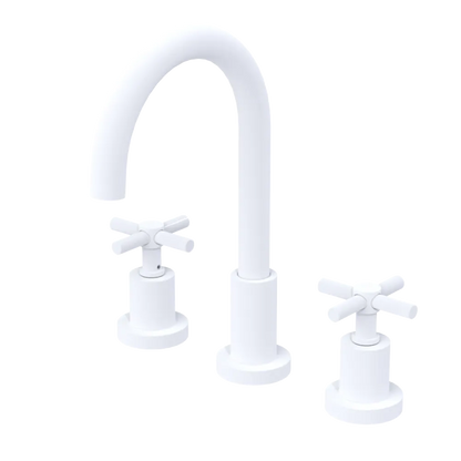 Rubinet Widespread Kitchen Set with LaSalle Spout Matt White