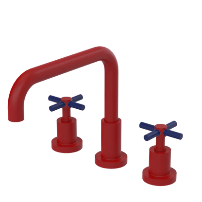Rubinet Widespread Kitchen Set Maroon