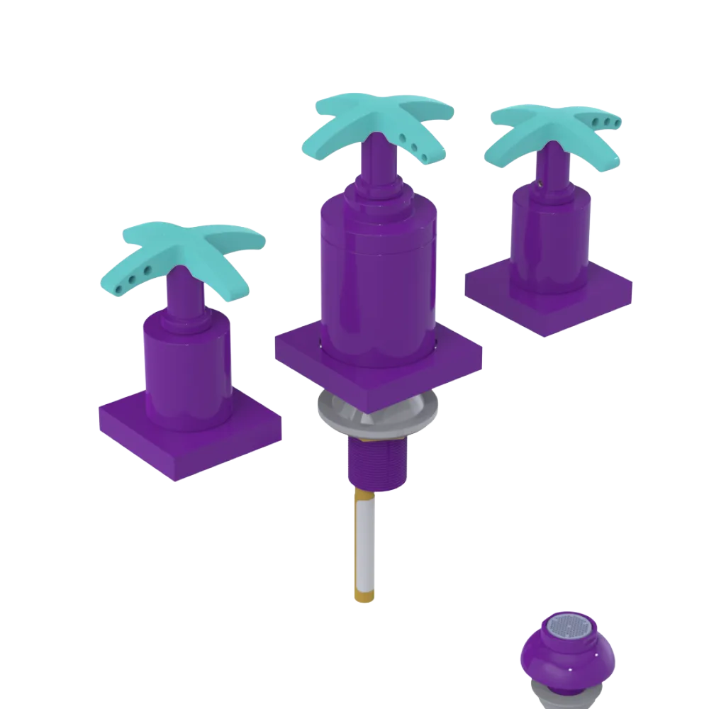 Rubinet Bidet Fitting with Spray, Diverter, and Vacuum Breaker (less drain) Purple Haze