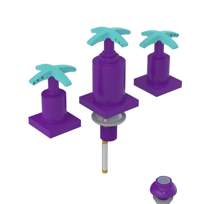 Rubinet Bidet Fitting with Spray, Diverter, and Vacuum Breaker (less drain) Purple Haze