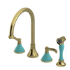 Rubinet Widespread Kitchen Set with Hand Spray Natural Brass