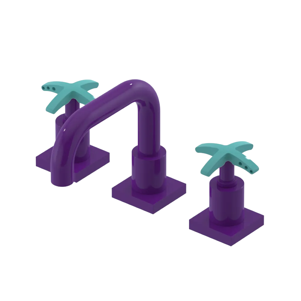 Rubinet Widespread Lav. Set. with Genesis spout (less drain) Purple Haze