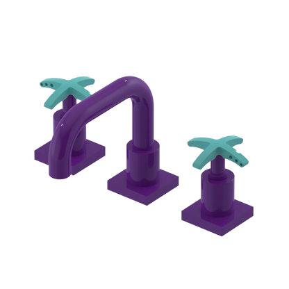 Rubinet Widespread Lav. Set. with Genesis spout (less drain) Purple Haze