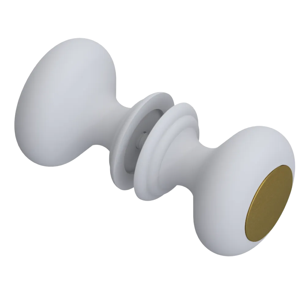 Rubinet Shower Door Knob (set) Matt White