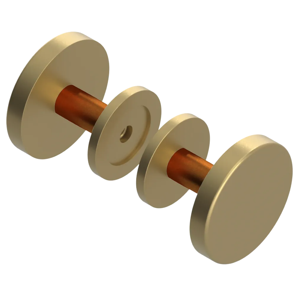 Rubinet Shower Door Knob (set) Satin Brass