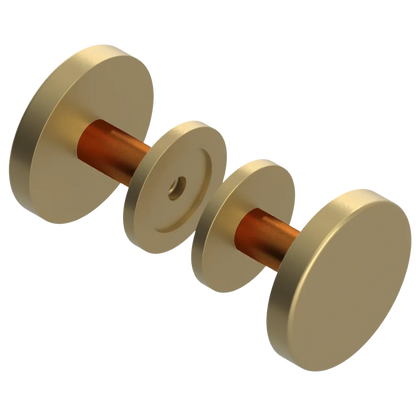 Rubinet Shower Door Knob (set) Satin Brass