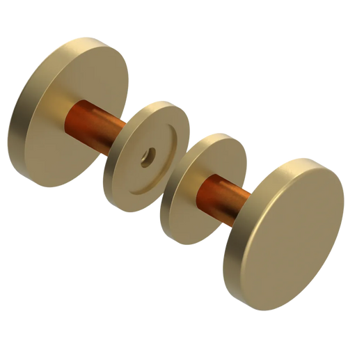 Rubinet Shower Door Knob (set) Satin Brass